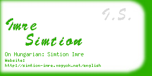 imre simtion business card
